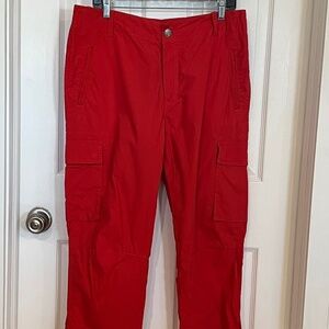 Ralph Lauren Jeans Co. Red cotton cargo cropped pants size 12 MINT!! Trousers